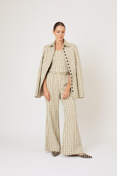 Row, Row, Row Your Buttons Blazer in English Floral Jacquard