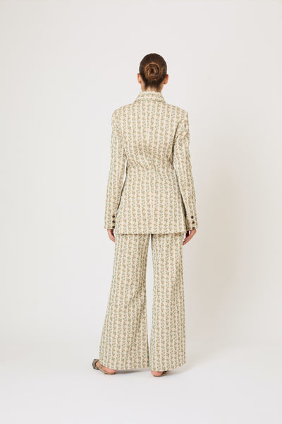 Row, Row, Row Your Buttons Blazer in English Floral Jacquard