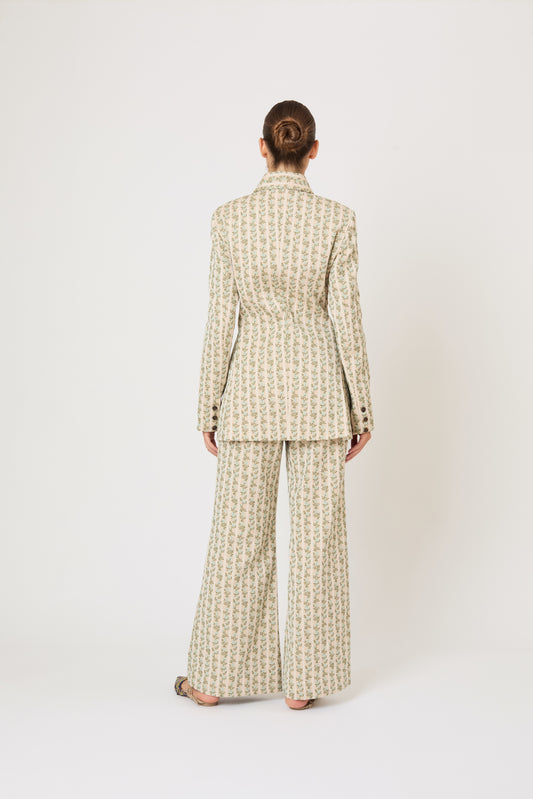 Row, Row, Row Your Buttons Blazer in English Floral Jacquard