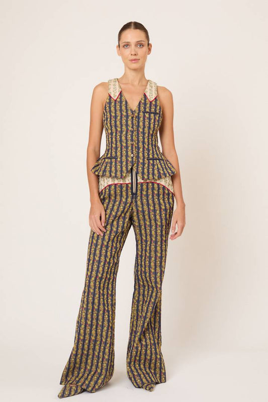 Vestement Piece Vest in English Floral Jacquard