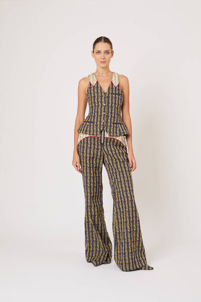 Vestement Piece Vest in English Floral Jacquard