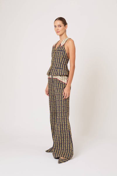 Vestement Piece Vest in English Floral Jacquard