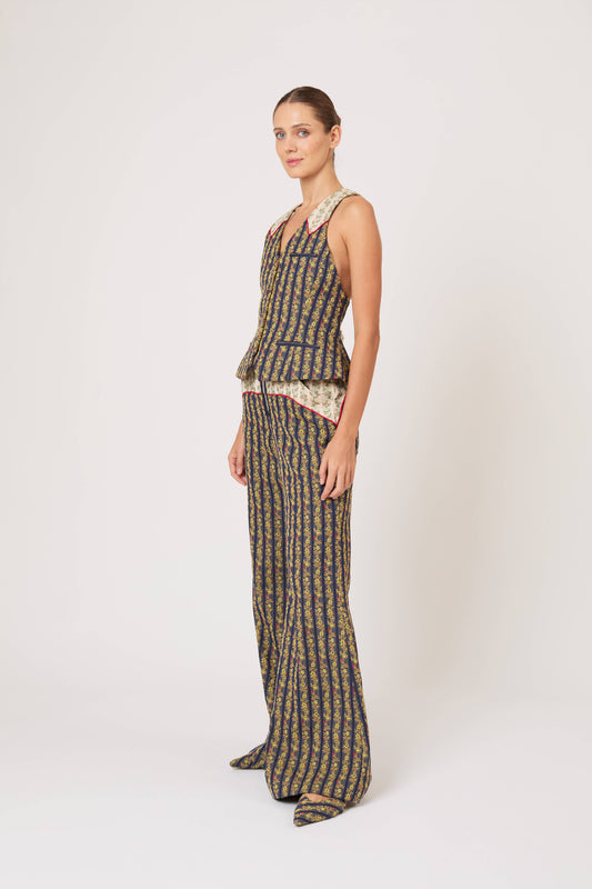 Vestement Piece Vest in English Floral Jacquard