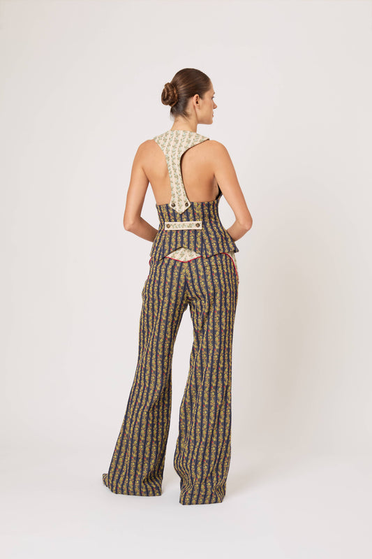 Vestement Piece Vest in English Floral Jacquard
