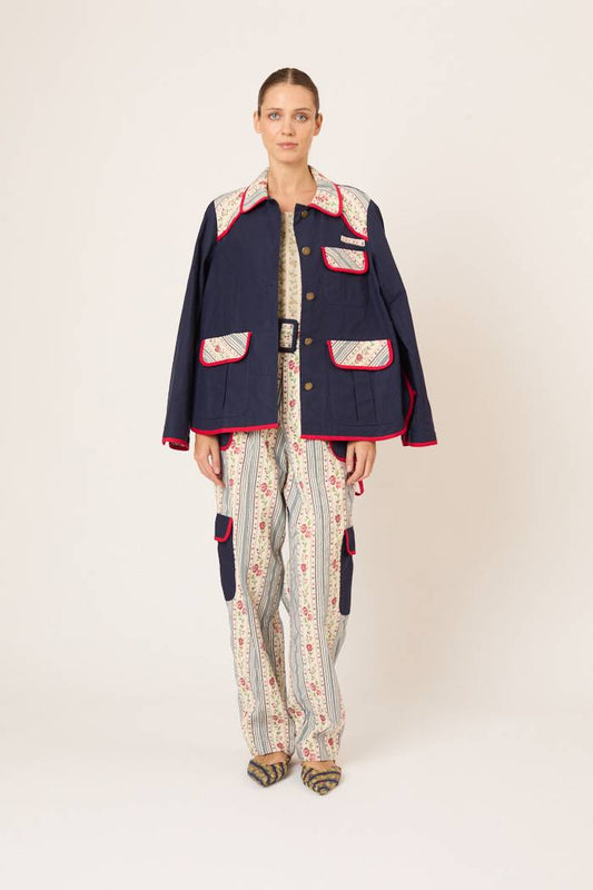 Patchwork Safari Jacket in Litchfield Floral Jacquard