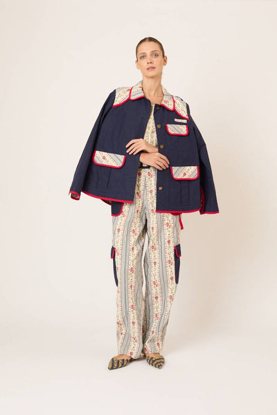 Patchwork Safari Jacket in Litchfield Floral Jacquard