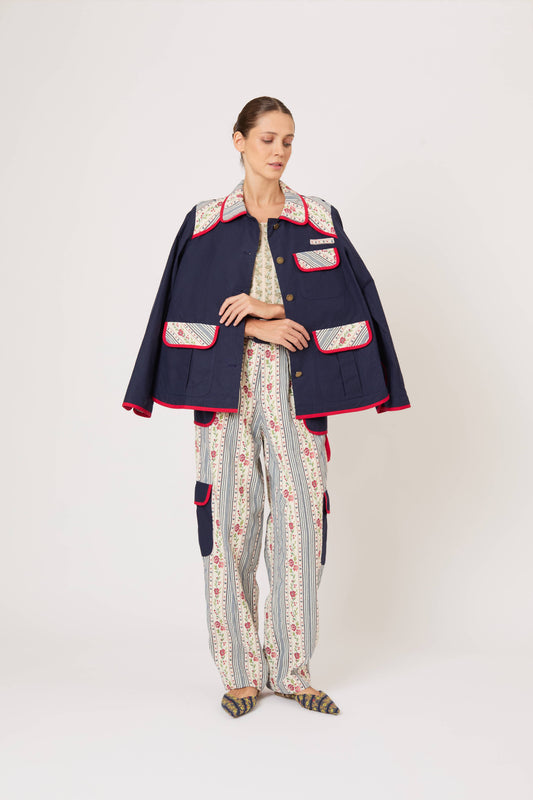 Patchwork Safari Jacket in Litchfield Floral Jacquard