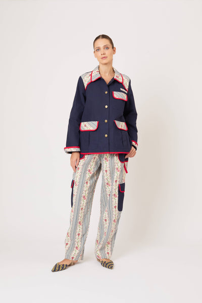 Patchwork Safari Jacket in Litchfield Floral Jacquard