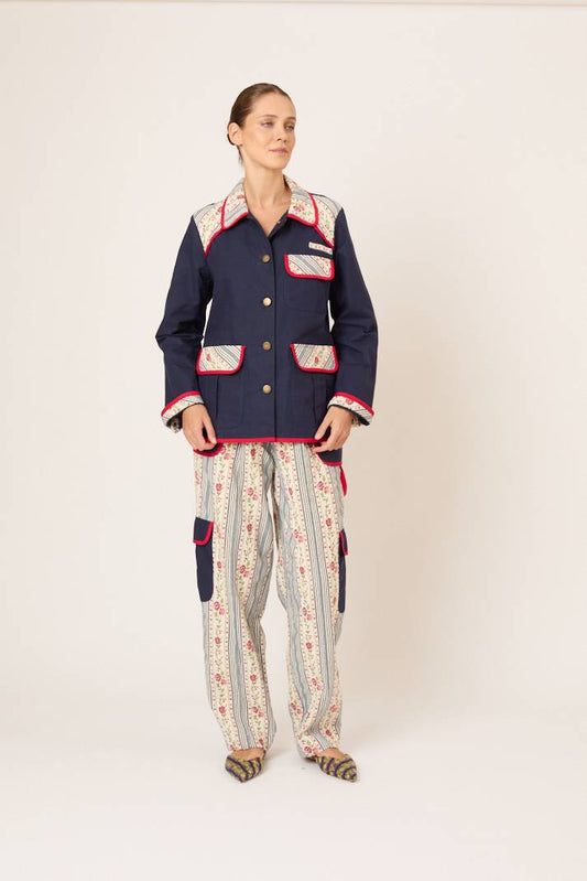 Patchwork Safari Jacket in Litchfield Floral Jacquard