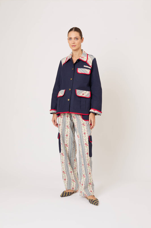Patchwork Safari Jacket in Litchfield Floral Jacquard