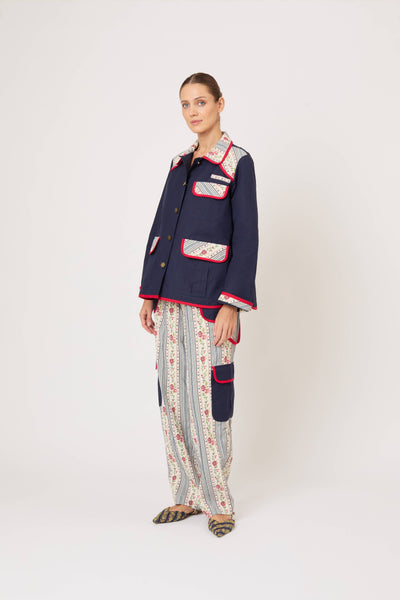 Patchwork Safari Jacket in Litchfield Floral Jacquard