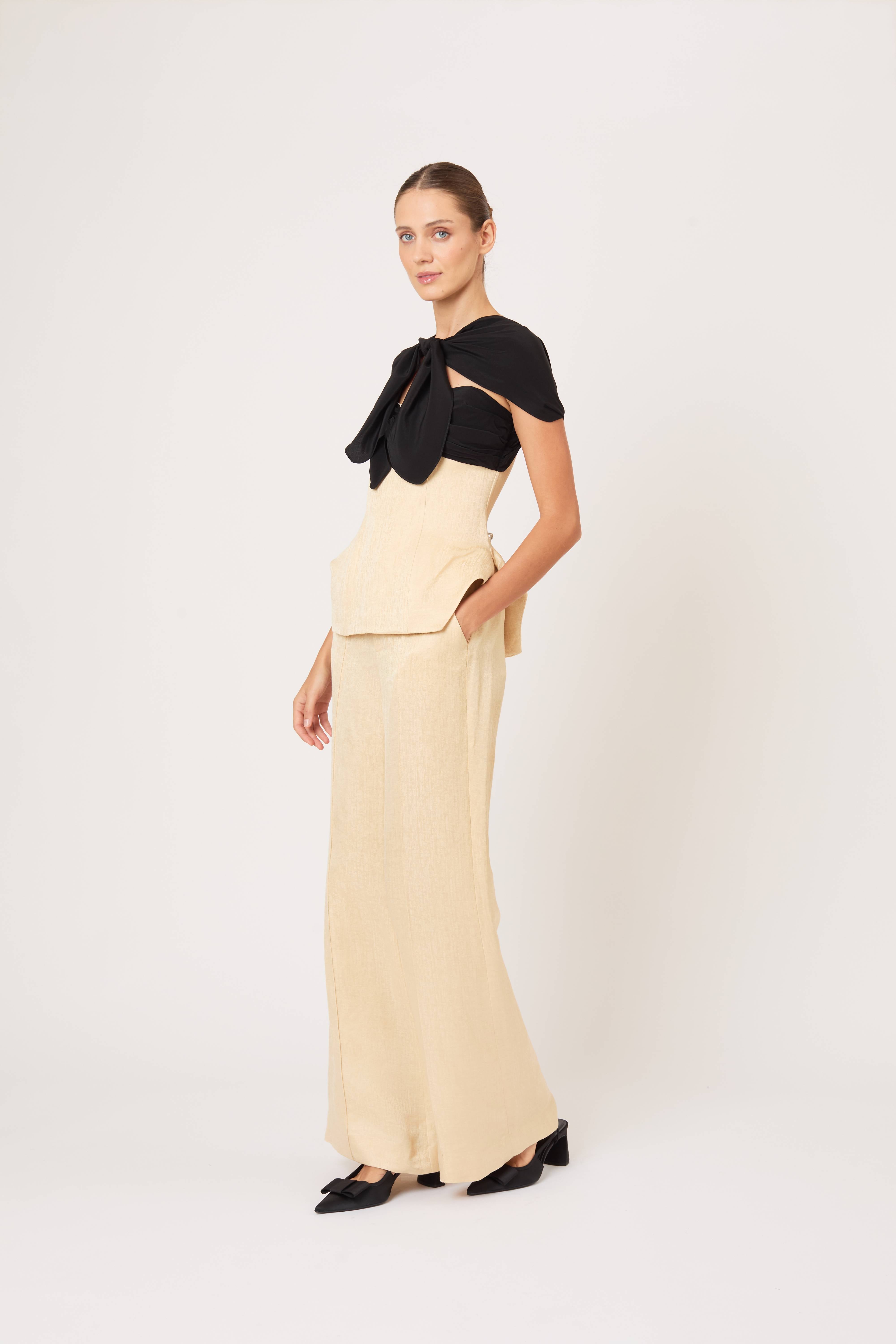 Gesundheit Bustier Hippy Top in Malta Linen Jacquard – Rosie Assoulin