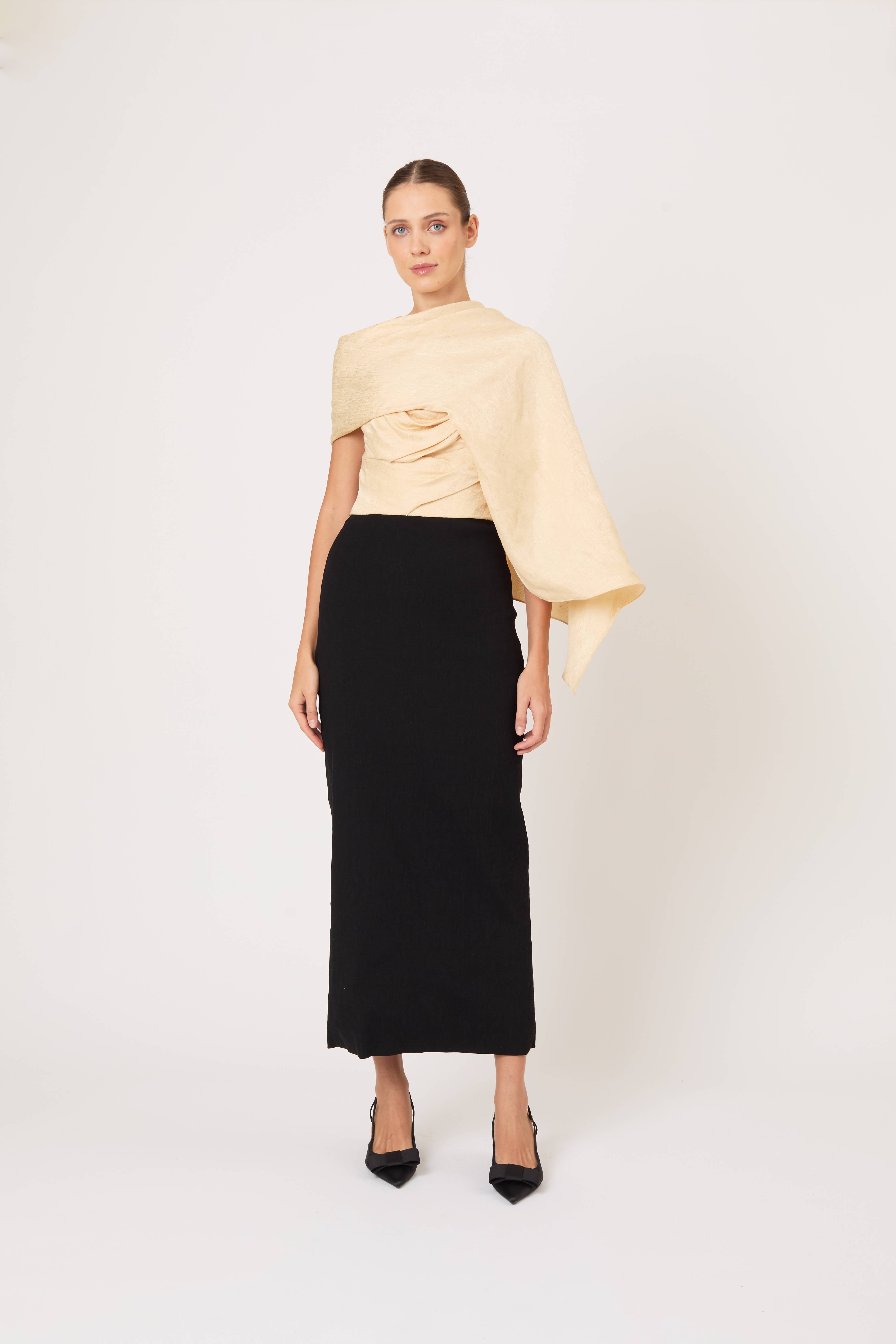 Burbling Stream Scarf Dress in Malta Linen Jacquard – Rosie Assoulin