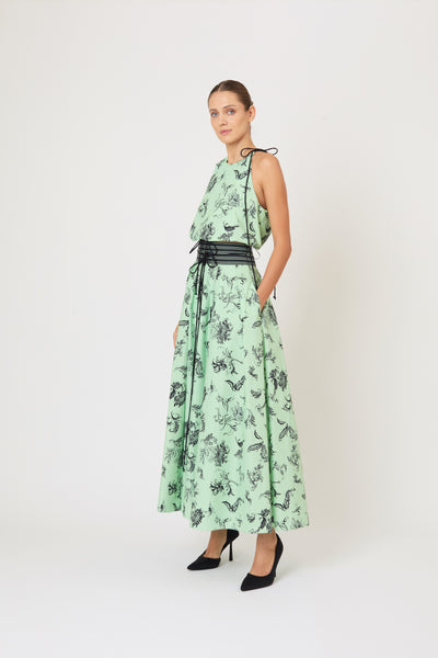 Draw Me Closer Top in Tossed Floral Cotton Poplin