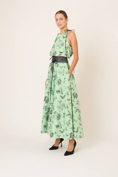 Draw Me Closer Top in Tossed Floral Cotton Poplin