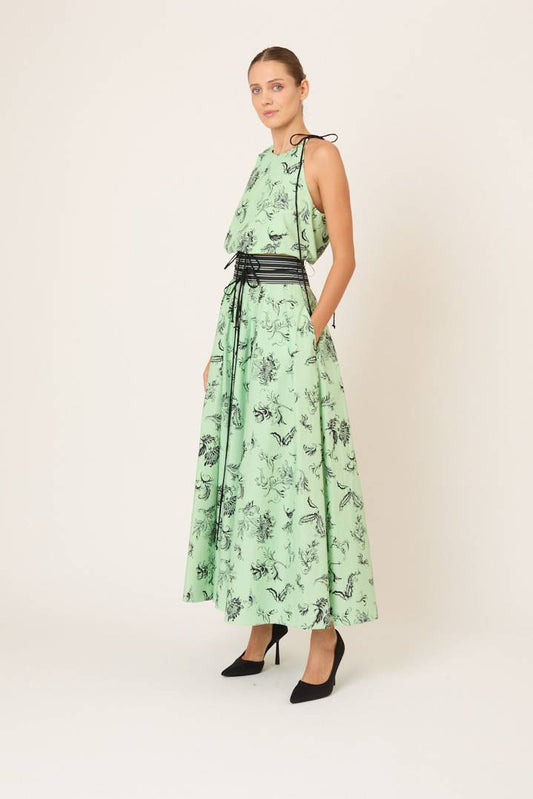 Draw Me Closer Top in Tossed Floral Cotton Poplin