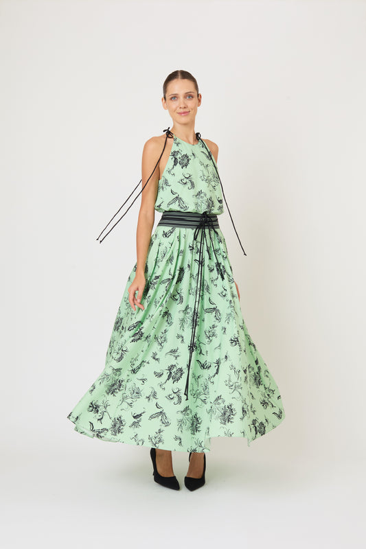 Draw Me Closer Top in Tossed Floral Cotton Poplin