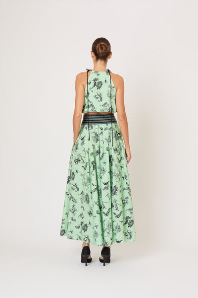 Draw Me Closer Top in Tossed Floral Cotton Poplin