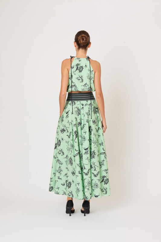 Draw Me Closer Top in Tossed Floral Cotton Poplin
