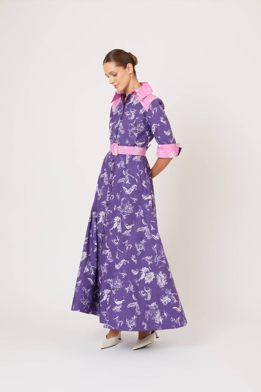 Whoa, Whoa, Whoa She's a Lady Dress in Tossed Floral Cotton Poplin