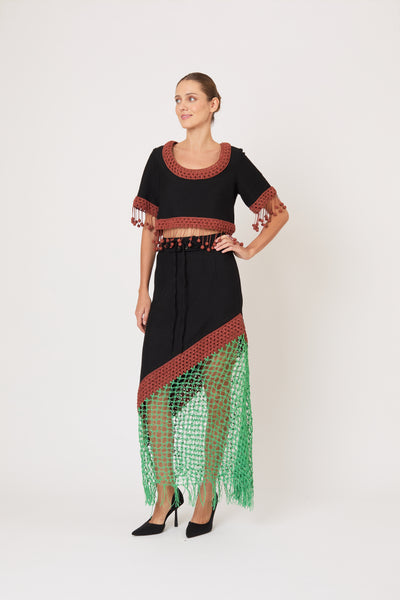 Return of the Mac(rame) Skirt in Ridged Linen