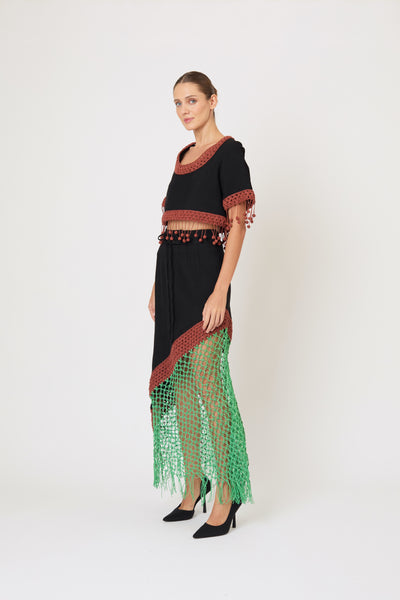 Return of the Mac(rame) Crop Top in Ridged Linen