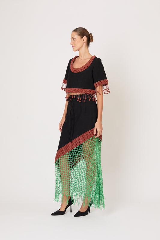 Return of the Mac(rame) Skirt in Ridged Linen