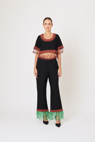 Return of the Mac(rame) Crop Top in Ridged Linen