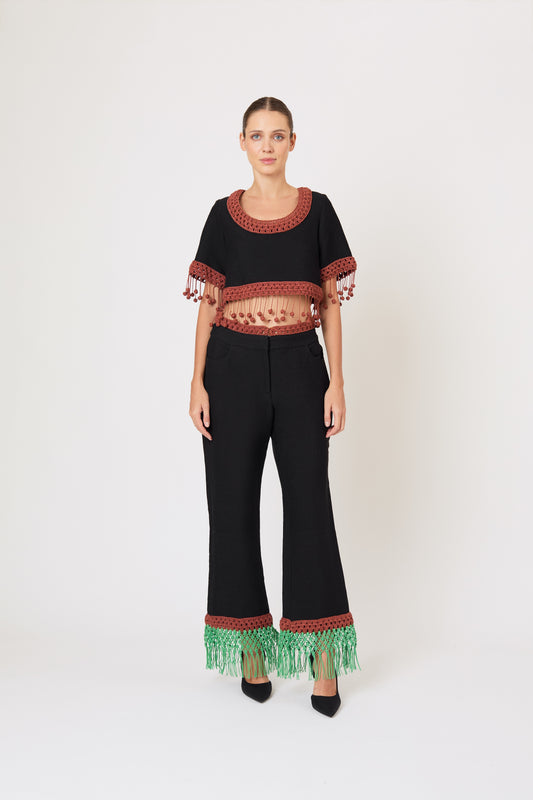 Return of the Mac(rame) Crop Top in Ridged Linen
