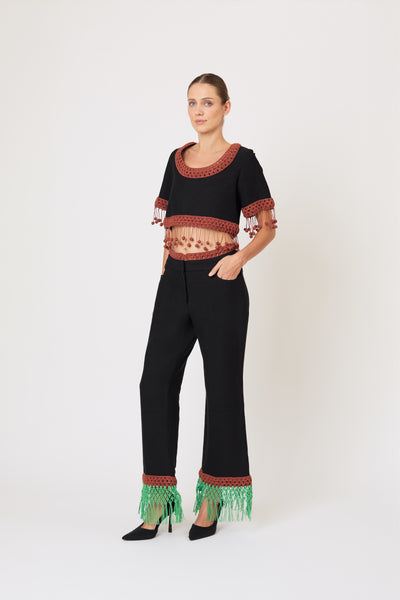 Return of the Mac(rame) Crop Top in Ridged Linen
