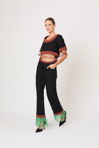 Return of the Mac(rame) Crop Top in Ridged Linen