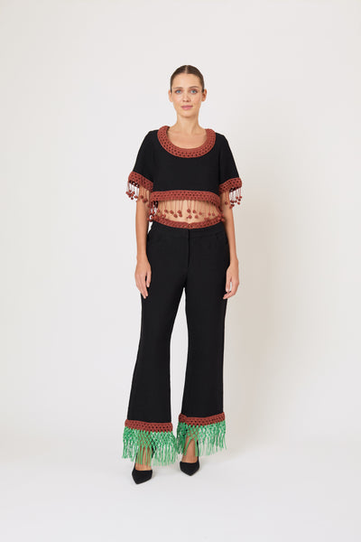 Return of the Mac(rame) Crop Top in Ridged Linen