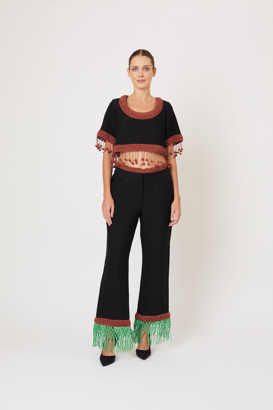 Return of the Mac(rame) Crop Top in Ridged Linen