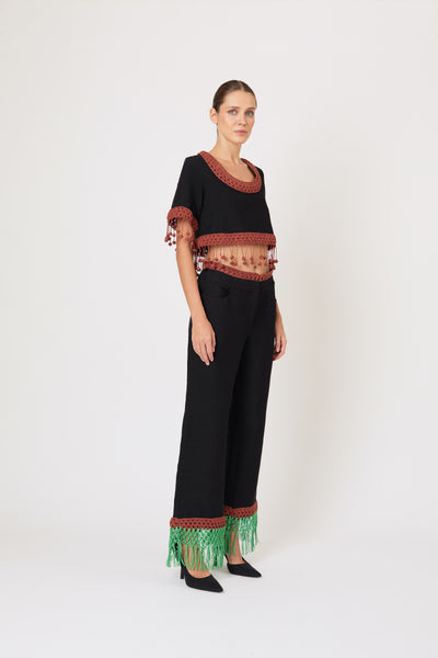 Return of the Mac(rame) Crop Top in Ridged Linen
