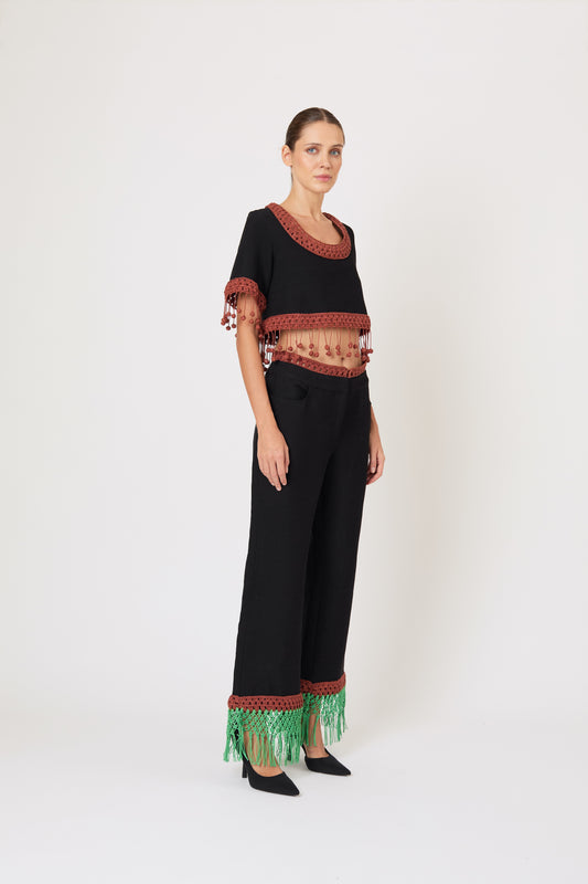 Return of the Mac(rame) Crop Top in Ridged Linen