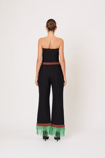 Macrame Pizzants Pant in Ridged Linen