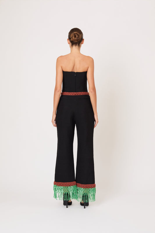 Macrame Pizzants Pant in Ridged Linen
