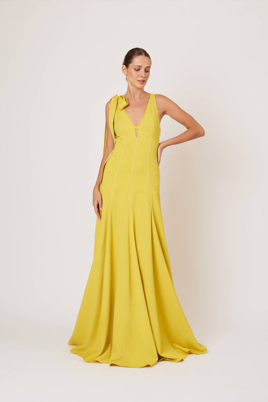 Archery Gown in Spongy Crepe