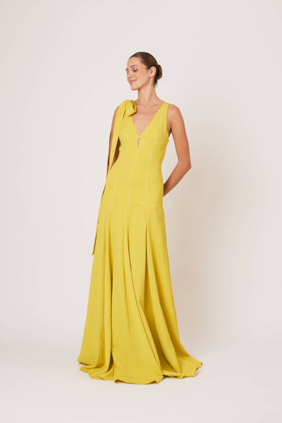 Archery Gown in Spongy Crepe
