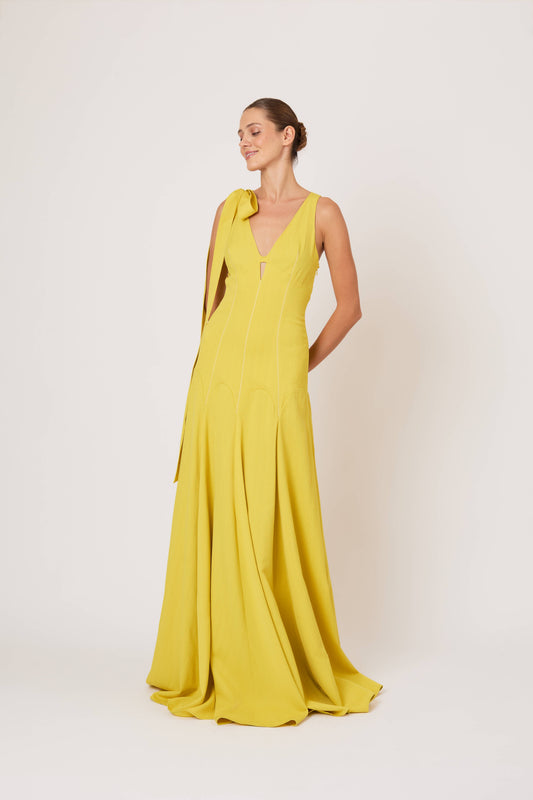Archery Gown in Spongy Crepe