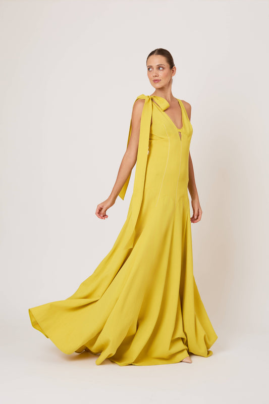 Archery Gown in Spongy Crepe