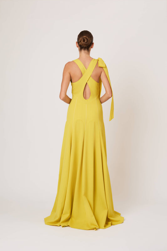 Archery Gown in Spongy Crepe