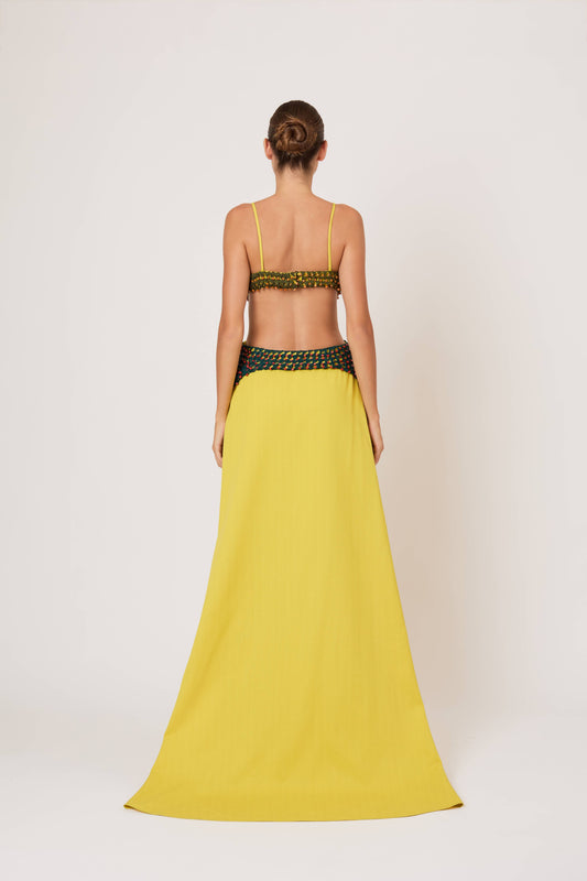 Crochet Crossing Gown in Spongy Crepe