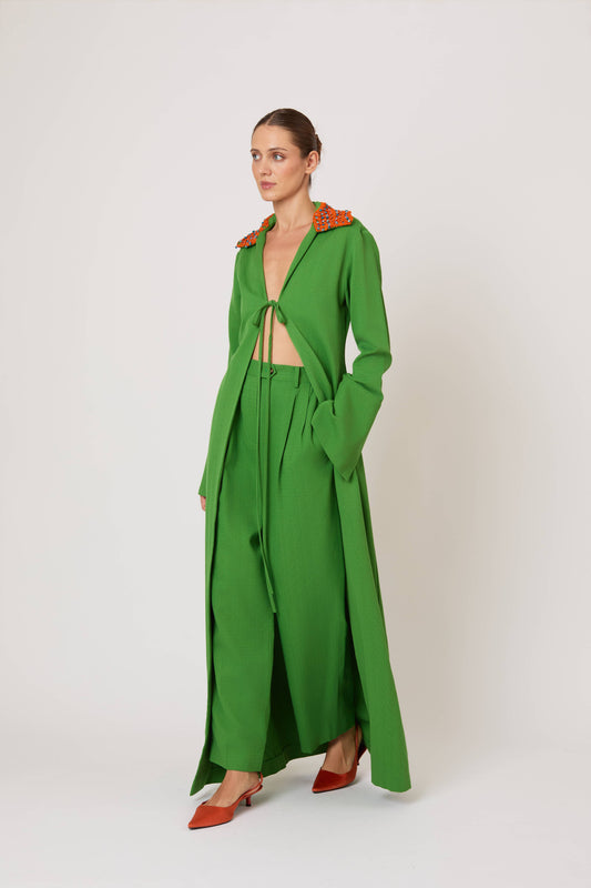 Crochet Long For You Duster Jacket in Spongy Crepe