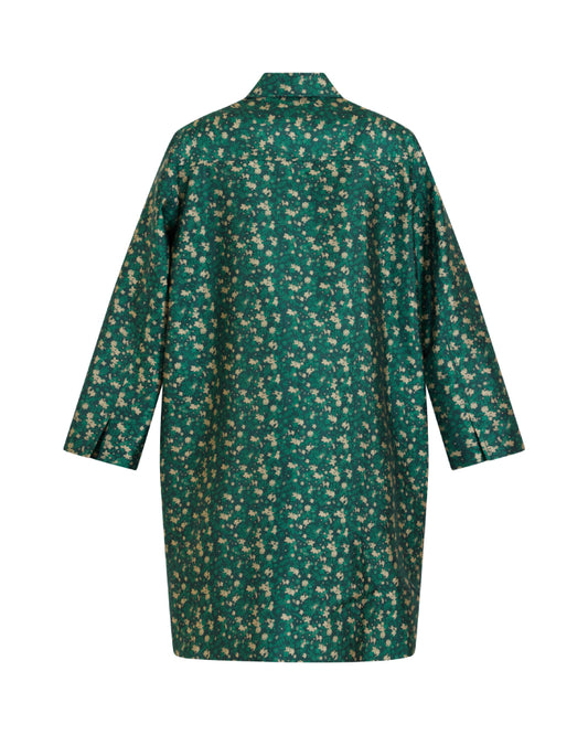 Car Coat in Mini Floral Jacquard