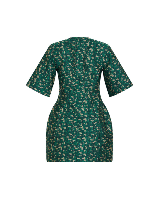 U-Turn Dress in Mini Floral Jacquard