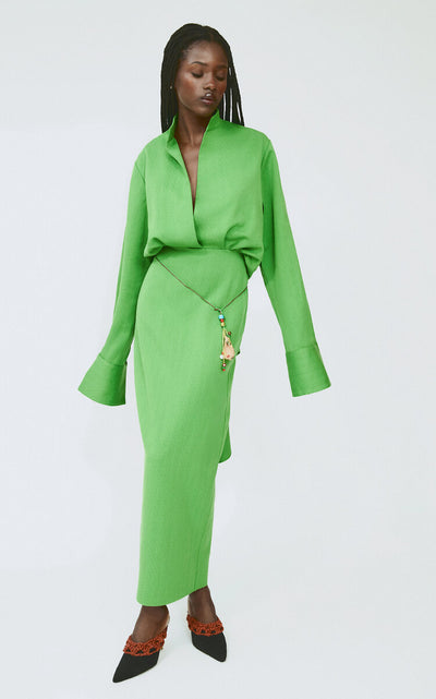 Just a Small Gathering Open Back Dress in Spongy Crepe