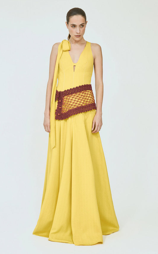 Archery Gown in Spongy Crepe
