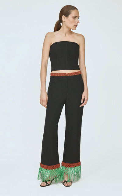 Macrame Pizzants Pant in Ridged Linen