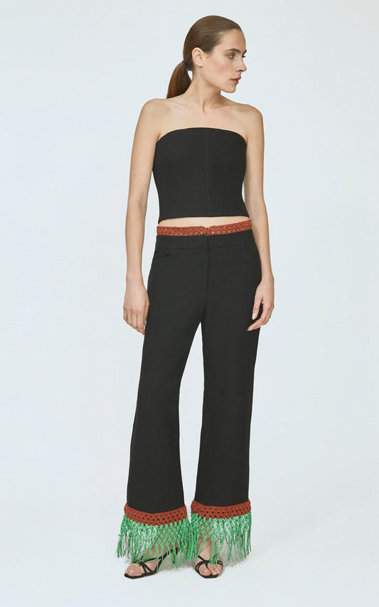 Macrame Pizzants Pant in Ridged Linen